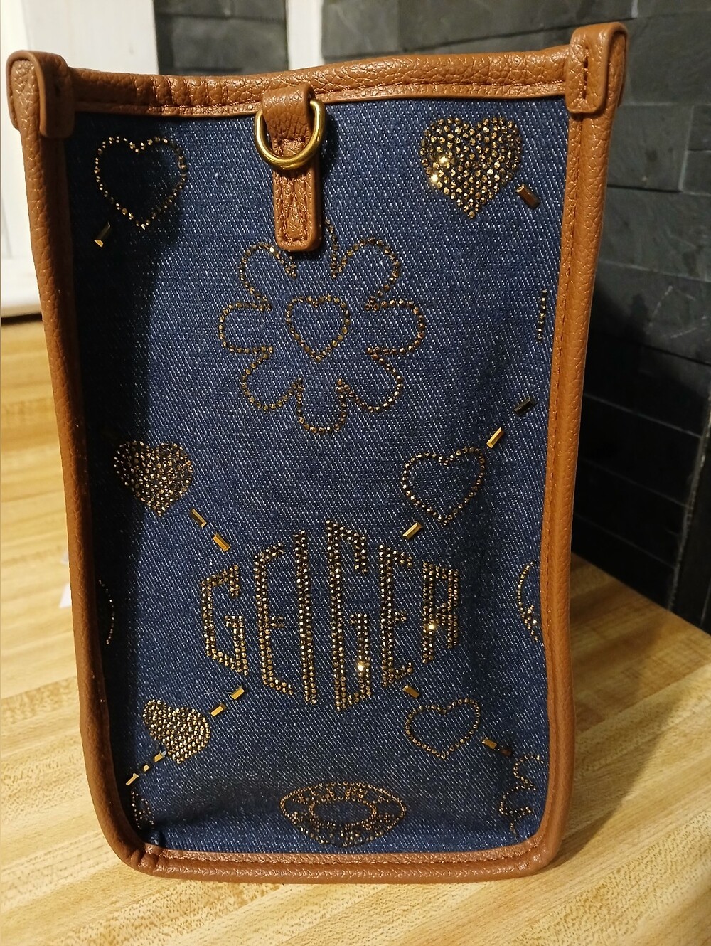 SOLD DO NOT BUYKurt Geiger NWT Denim & Leather Tote/Crossbody & Dustbag - Picture 7 of 9